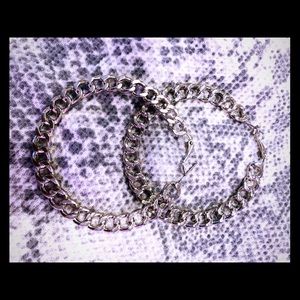 Chain hoop earrings